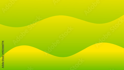 Abstract yellow and green gradient wavy vector background with smooth flowing shapes, modern fluid style and soft curves