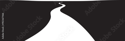 A winding road leads to the unknown distance ahead