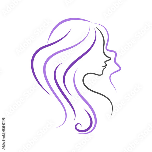 Beautiful woman hair icon