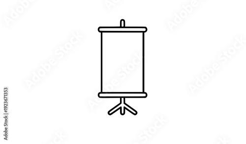 Monoline Exhibition Banner Stand Vector Icon Advertising Display Editable Stroke Pixel-Perfect