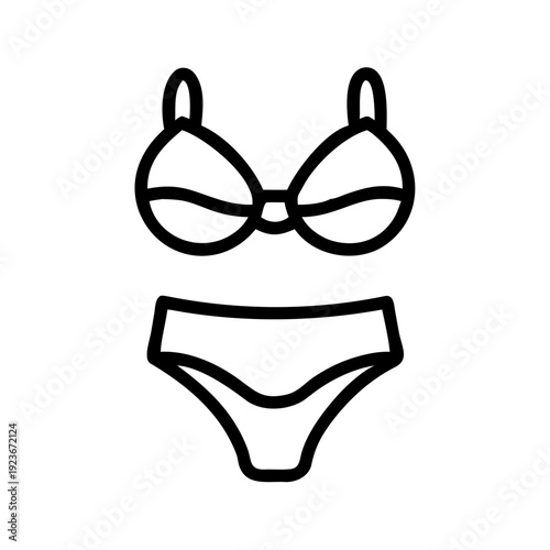 Bikini swimsuit icon vector illustration for summer fashion and beachwear design projects and vacation graphics