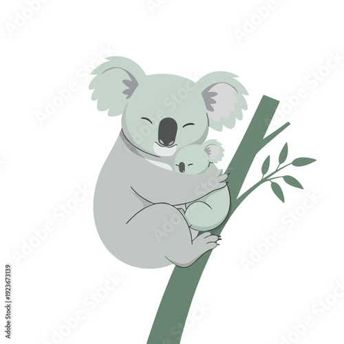 FLAT ILLUSTRATION OF AN ANIMAL AND ITS CHILDREN WHO ARE IN A MUTUALLY PROTECTIVE RELATIONSHIP WITH ONE ANOTHER