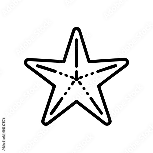 Starfish sea star outline vector icon illustration marine life ocean aquatic animal summer beach symbol design