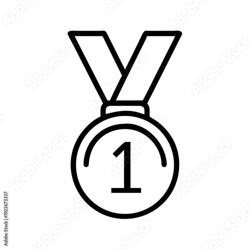 First place gold medal award achievement success winner champion victory prize ribbon competition icon