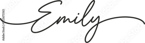 A beautiful handwritten signature of the name Emily in black ink on a white background
