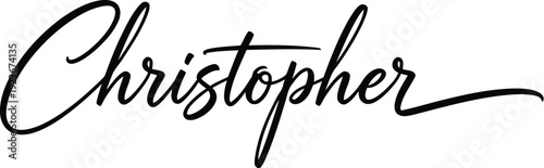 A elegant signature of the name Christopher in black cursive font on a white background