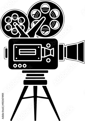 Film projector silhouette vector illustration