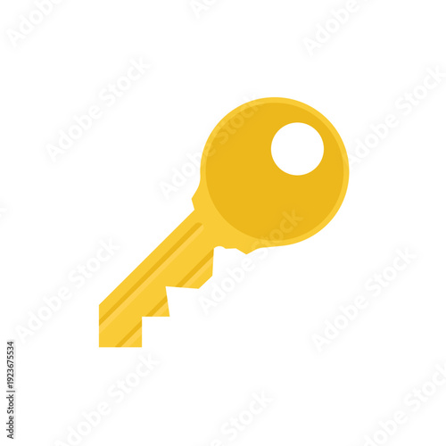 golden key lock open emoji symbol sign icon vector illustration isolated flat