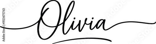 A beautiful and elegant signature with the name Olivia written in black ink