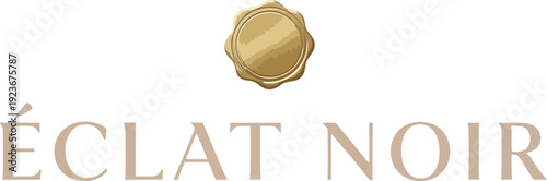 A luxurious gold logo for Eclat Noir on a clean white background