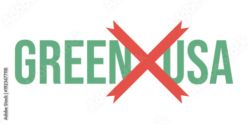 USA Environmental Policy Reversal Typography Concept - Banner, Concept about Largest Deregulation, U-turn on USA's green politics.