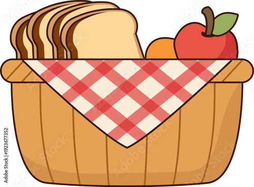 Picnic Basket Full of Food