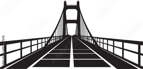 Black Mountain Silhouette with White Background and Jagged Peak