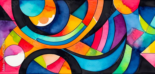 Bright multicolor background with colorful abstract pattern