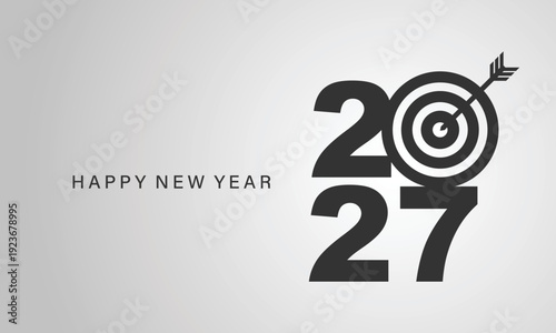 2027 Happy New Year Background Design. Greeting Card, Banner, Poster. Vector Illustration.