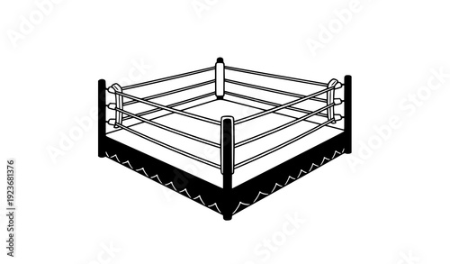 Minimal boxing ring vector illustration clipart for print and design