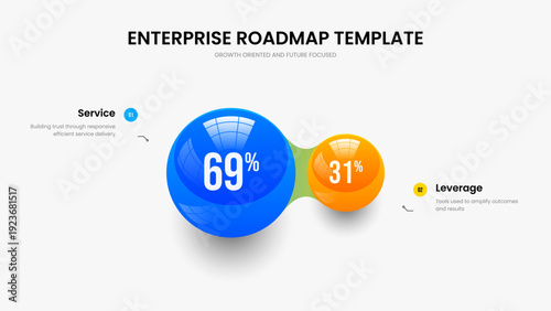 Minimal Profile Slide Layout Vector Illustration. Consulting Plan 2 Step Chart Slideshow Template. Colorful Briefing Two Option Diagram Frame Design.