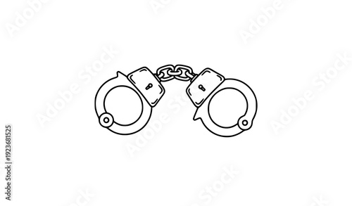 Minimal handcuff vector illustration clipart for print and design