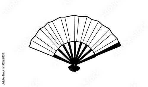 Minimal hand fan vector illustration clipart for print and design