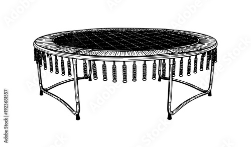 Minimal trampoline vector illustration clipart for print and design