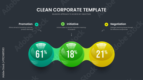 Creative Review Three Option Diagram Presentation Design. Service Introduction Frame Layout Vector Illustration. Consulting Planning 3 Step Graph Slide Template.