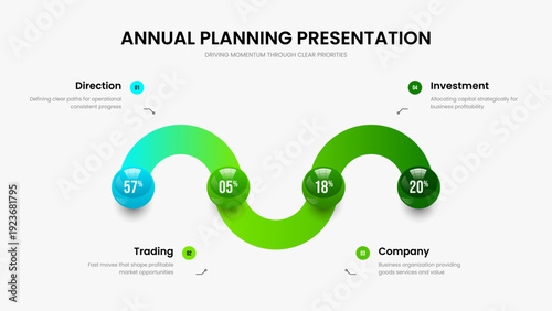 Minimal Report 4 Step Diagram Slideshow Template. Creative Analysis Four Element Chart Slide Layout. Digital Portfolio Frame Design Vector Illustration.