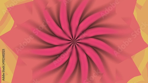 Vibrant pink and orange abstract graphic design with starburst pattern on a white background
