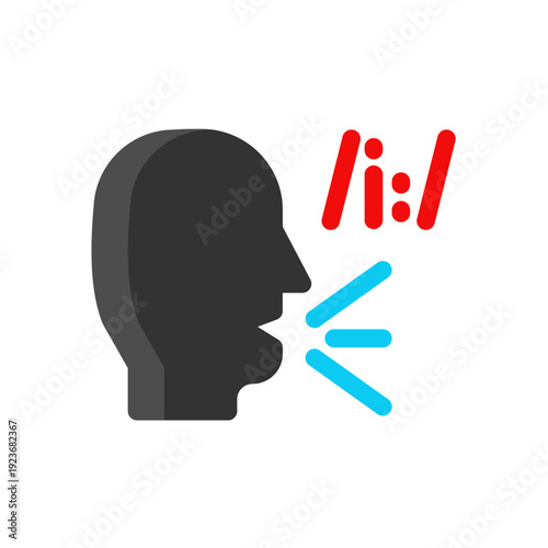 pronunciation people language flat icon illustration