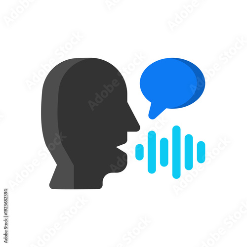 speaking people flat icon illustration