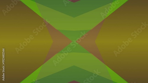 Abstract geometric pattern with green and brown shapes on a gradient background