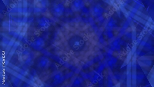 Close-up of a vibrant blue abstract pattern with geometric shapes and a central focal point.