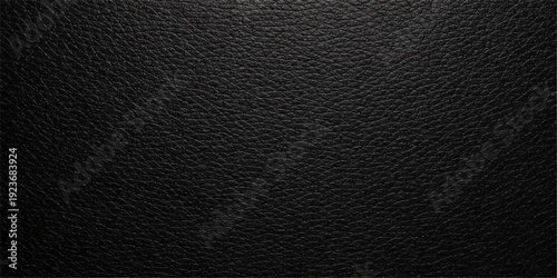 A dark black leather texture background features a macro close-up of a natural animal skin pattern with a rough textured surface material design