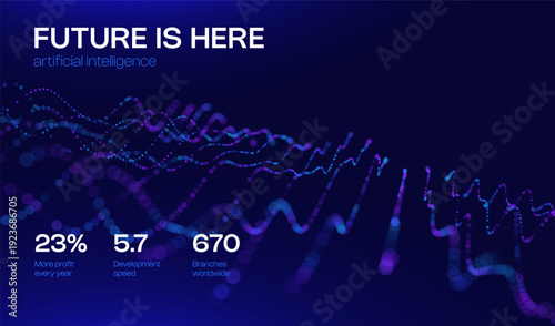 Ai tech background with abstract dot line pattern. Design education big data, future digital network, business connect and science concept for banner, web or presentation.