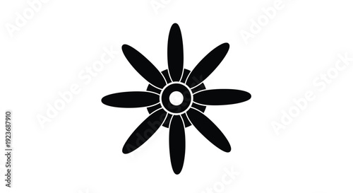 Simple black and white illustration of a stylized edelweiss flower