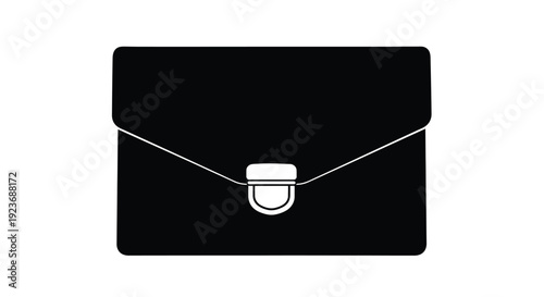 Simple black envelope illustration with a white closure detail