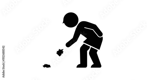 A person picks up trash on the ground outdoors byo.