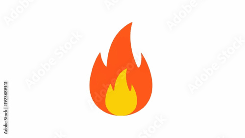 Εκτύπωση καμβά Flame Fire Burning Orange Yellow.