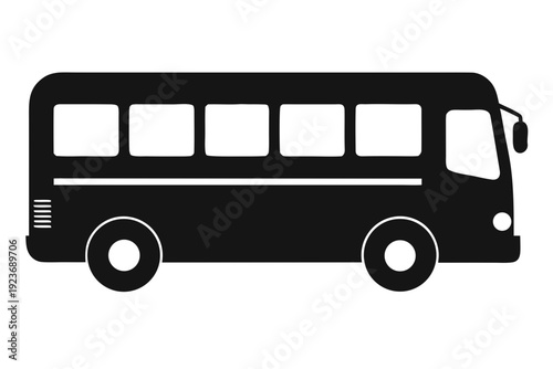 school bus icon, bus vector illustration, school bus isolated on white background, 