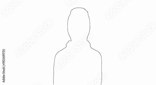 Minimalist outline of a person's head and shoulders
