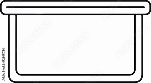 Minimalist outline of a rectangular container with double border and rounded corners