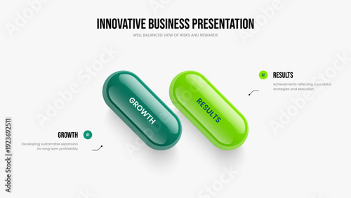 Creative Campaign Presentation Template Vector Illustration. Market Report Two Step Infographic Frame Layout. Investor Insight 2 Option Diagram Slideshow Design.