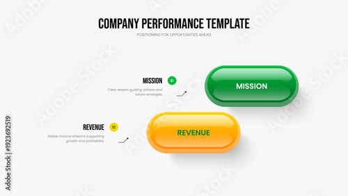 Digital Showcase Two Option Infographic Slide Template. Product Briefing 2 Element Diagram Slideshow Layout. Investor Plan Frame Design Vector Illustration.