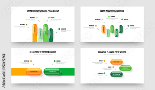 Advertising Report Four Five Two Three Step Infographic Frame Design Vector Illustration Bundle. Digital Proposal 4 5 2 3 Option Diagram Presentation Template Set.