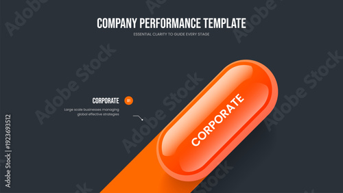Visual Innovation 1 Option Infographic Presentation Layout. Company Forecast Frame Template Vector Illustration. Corporate Overview One Element Diagram Slide Design.