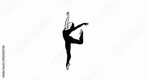 Silhouette of a graceful female dancer in a dramatic pose
