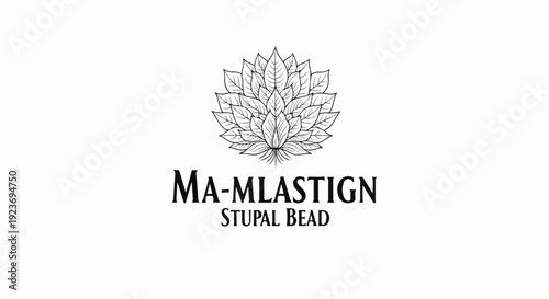 Ornate leaf cluster logo with bold serif text and smaller sub