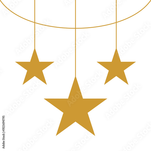 Golden Islamic Star Border Flat Design Ramadan and Eid Mubarak Frame.