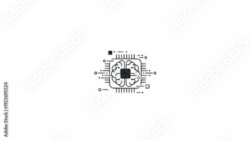 Microchip Circuit Diagram Technical Illustration.