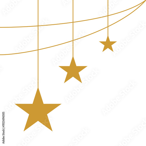 Golden Islamic Star Border Flat Design Ramadan and Eid Mubarak Frame.
