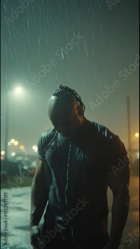 MAN ON THE RAIN